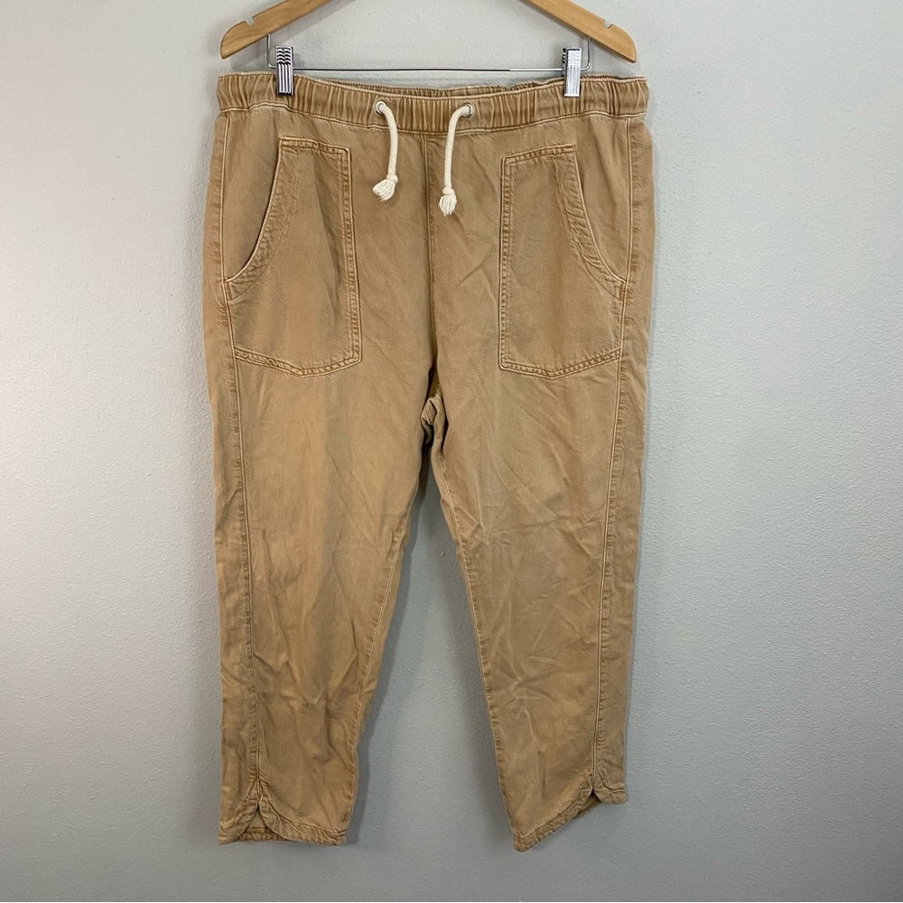 Pilcro Anthropologie High Rise Relaxed Pull On Jeans Khaki‎ Tan Women’s Large